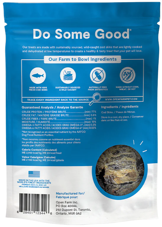 Open Farm Dehydrated Cod Skins 2.25 oz - Happy Pet