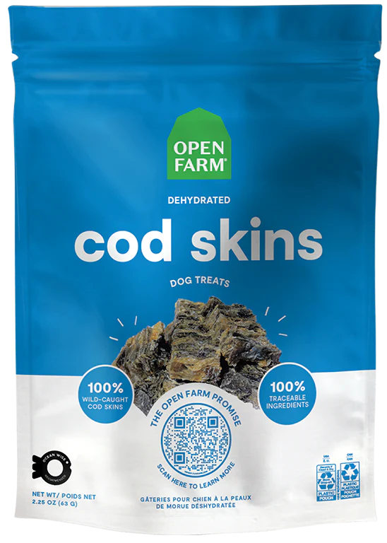 Open Farm Dehydrated Cod Skins 2.25 oz - Happy Pet
