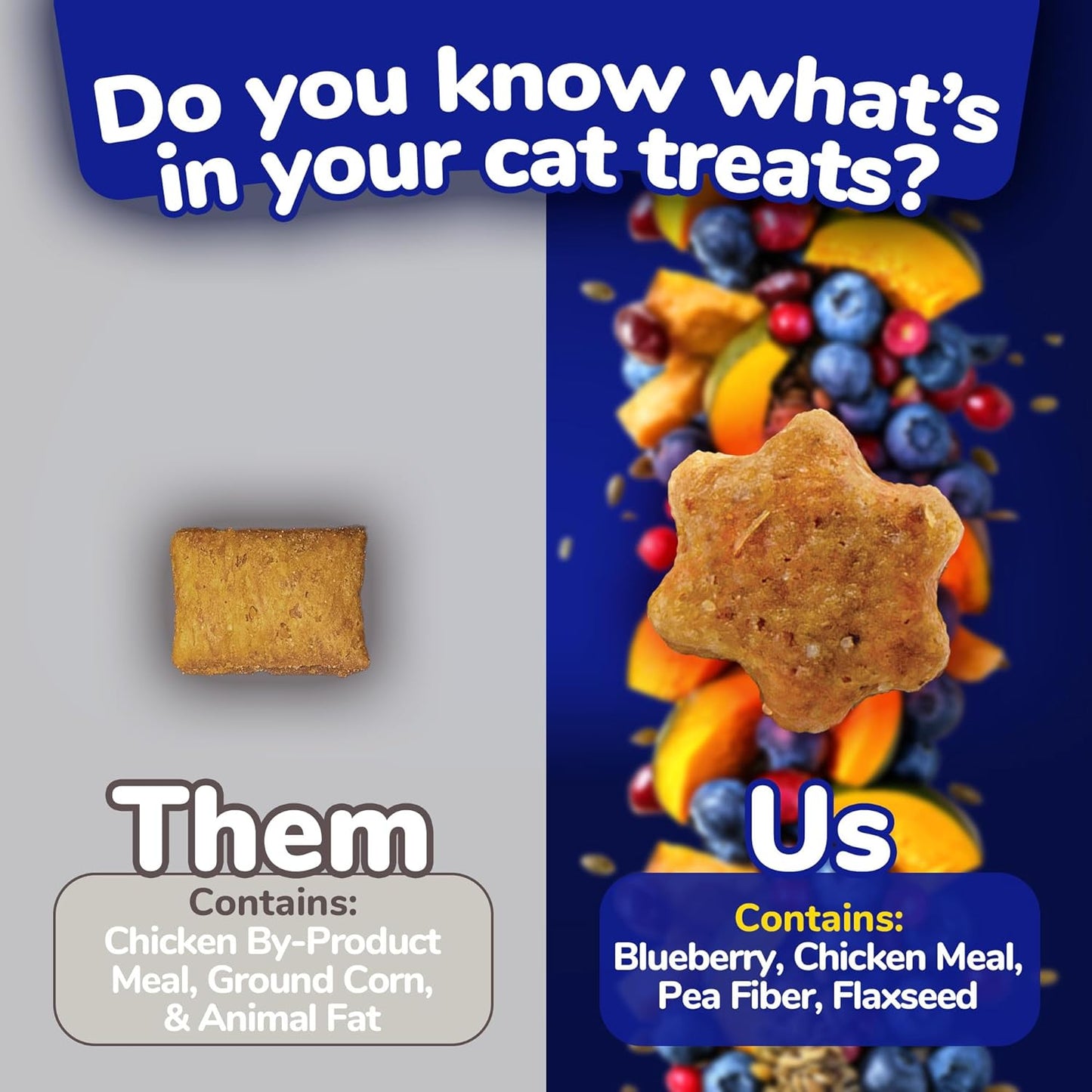 Fruitables Crunchy Cat Treats Chicken with Blueberry 2.5 oz - Happy Pet