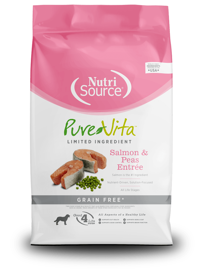 NutriSource Pure Vita Salmon & Peas Grain - Free 4 lbs - Happy Pet