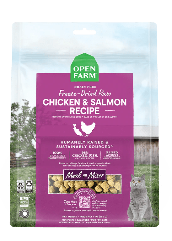 Open Farm Cat Freeze - Dried Raw Chicken & Salmon Grain - Free 3.5 oz - Happy Pet