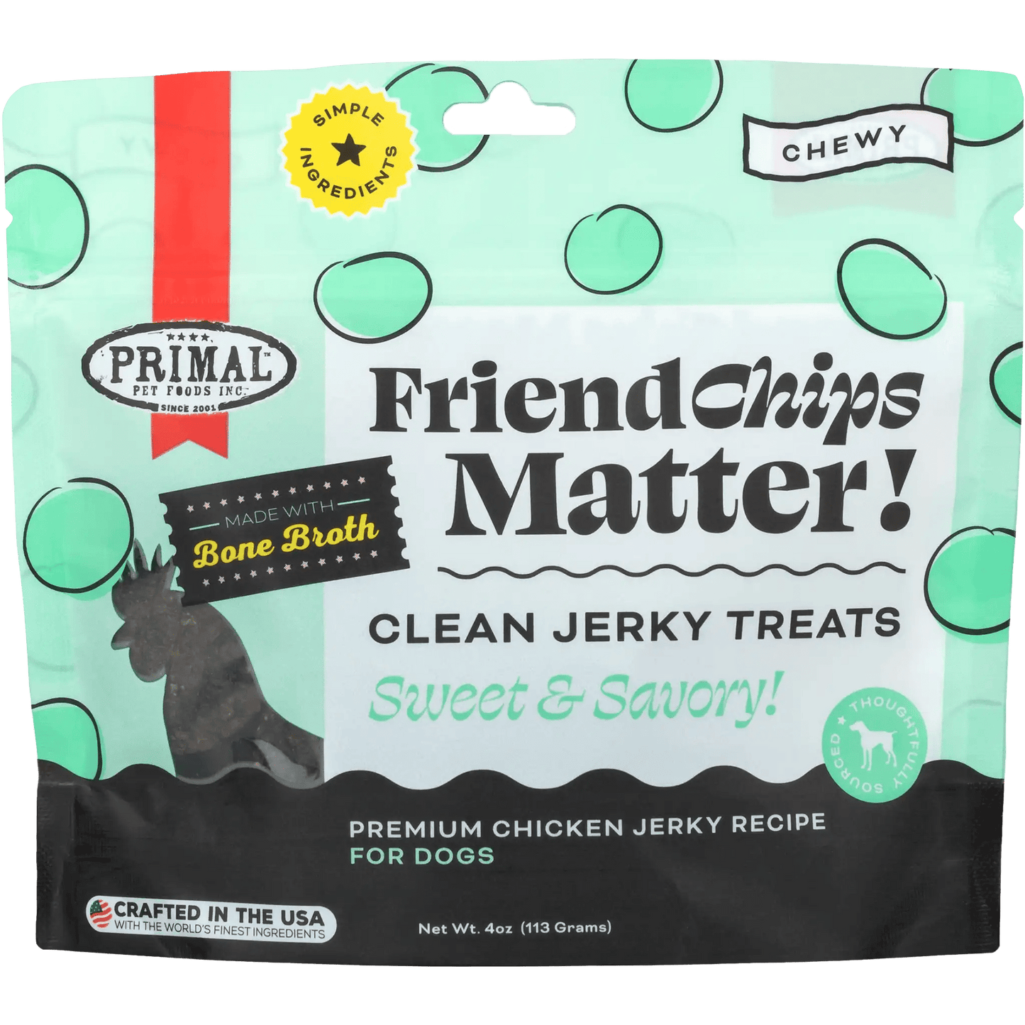 Primal Friendchips Matter! Chicken Jerky 4 oz - Happy Pet