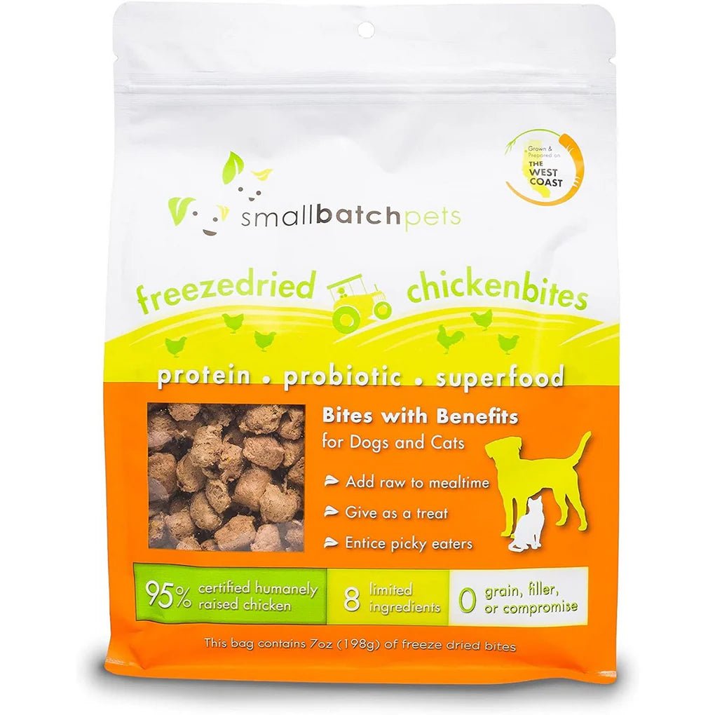 SmallBatch Freeze - Dried Chicken Bites for Cats & Dogs 7 oz - Happy Pet