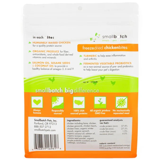 SmallBatch Freeze - Dried Chicken Bites for Cats & Dogs 7 oz - Happy Pet