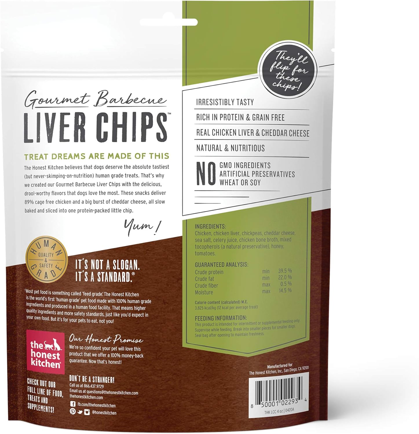 The Honest Kitchen Liver Chips Chicken Liver & Cheddar 4 oz - Happy Pet