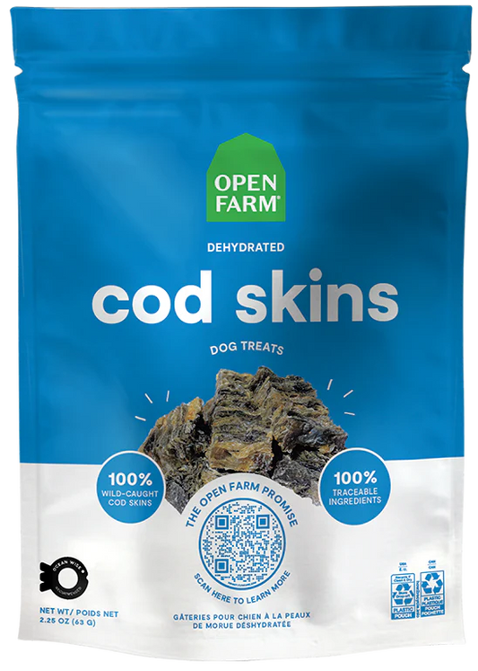 Open Farm Dehydrated Cod Skins 2.25 oz - Happy Pet