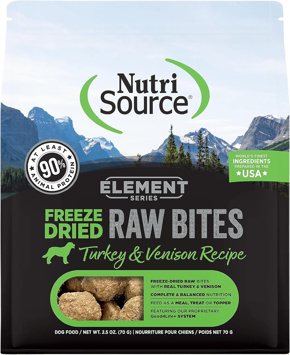 NutriSource Element Freeze - Dried Raw Bites Turkey & Venison 2.5 oz - Happy Pet