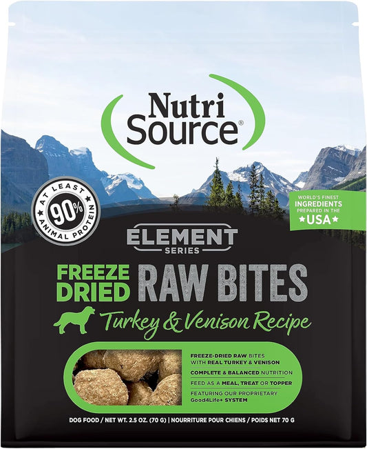 NutriSource Element Freeze - Dried Raw Bites Turkey & Venison 2.5 oz - Happy Pet