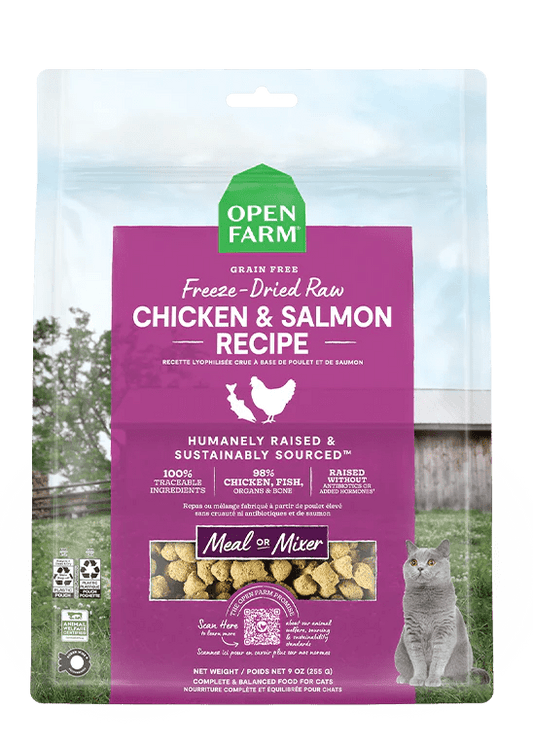 Open Farm Cat Freeze - Dried Raw Chicken & Salmon Grain - Free 3.5 oz - Happy Pet