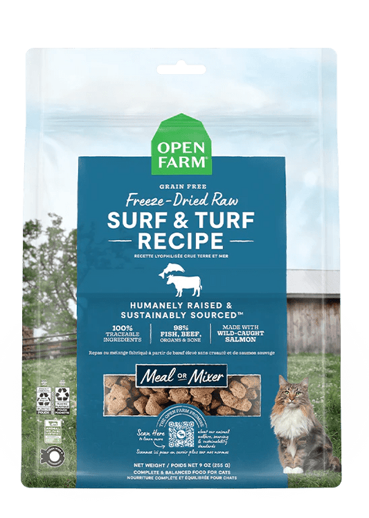 Open Farm Cat Freeze - Dried Raw Surf & Turf Grain - Free 3.5 oz - Happy Pet