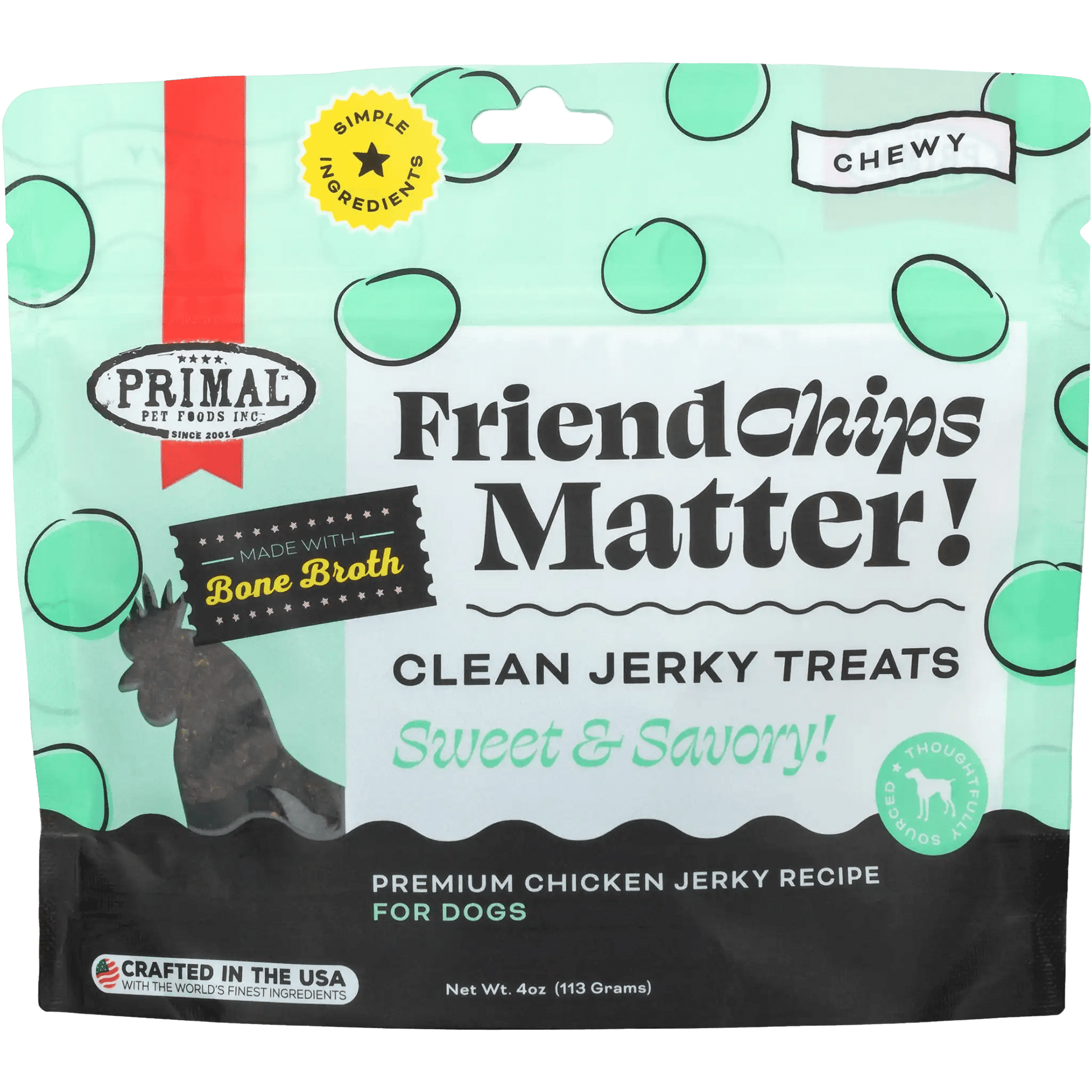 Primal Friendchips Matter! Chicken Jerky 4 oz - Happy Pet