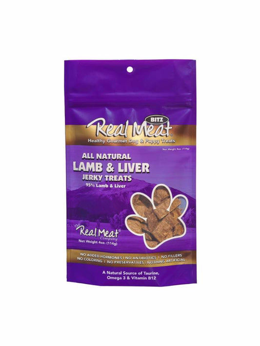 Real Meat Lamb & Liver Jerky Treats 4 oz - Happy Pet