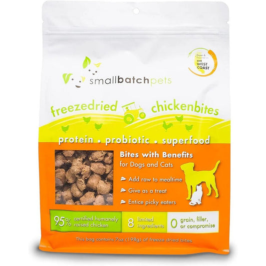 SmallBatch Freeze - Dried Chicken Bites for Cats & Dogs 7 oz - Happy Pet